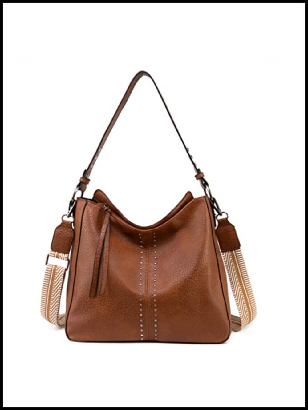 Vegan Leather Hobo Bag Top Handle Satchel Shoulder Purse Bucket Handbag